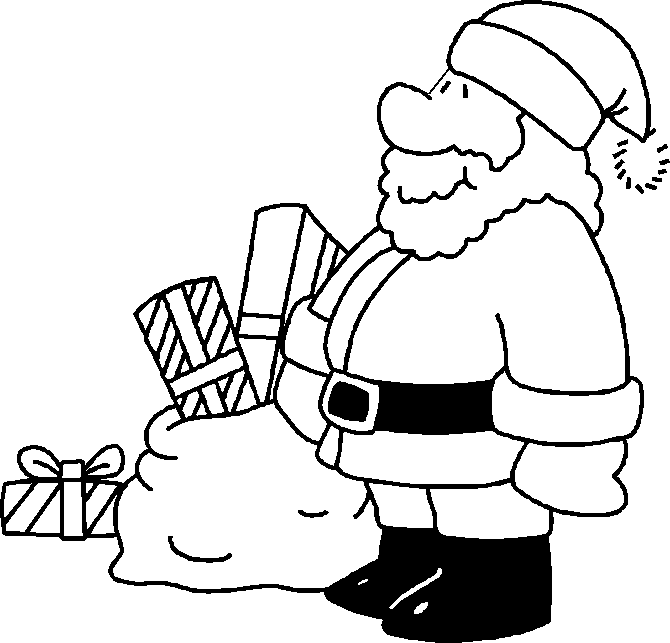 Disegni Babbo Natale: Babbo Natale con regali
