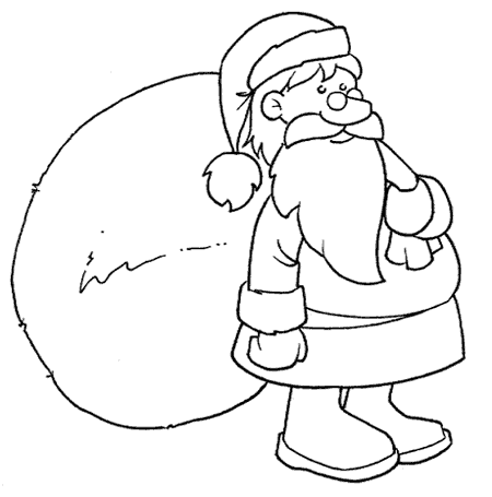 Disegni Babbo Natale: Babbo Natale con sacco