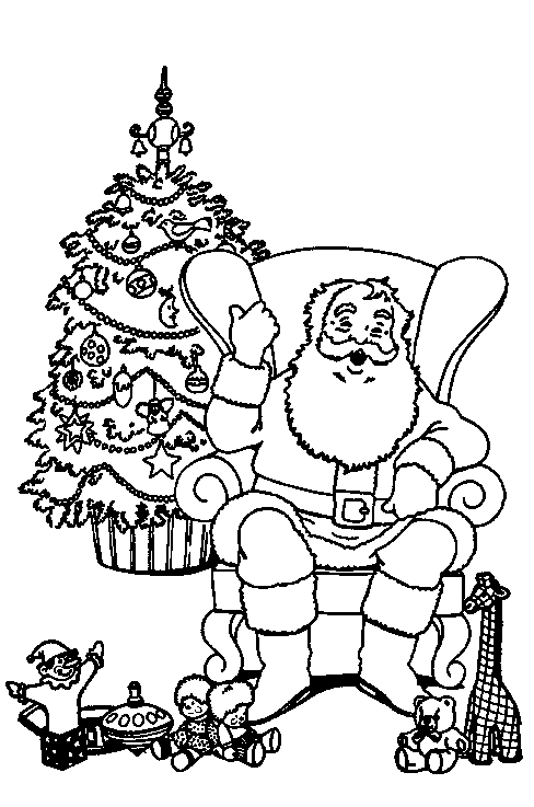 Disegni Babbo Natale: Babbo Natale che riposa