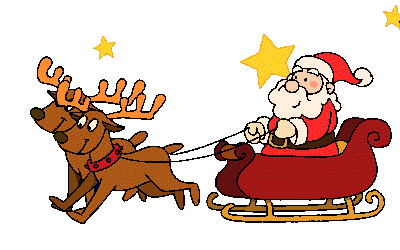 Gif Babbo Natale: Gif Babbo Natale divertente e renne