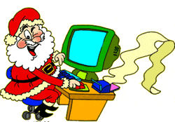 Gif Babbo Natale: Gif animata Babbo Natale al computer